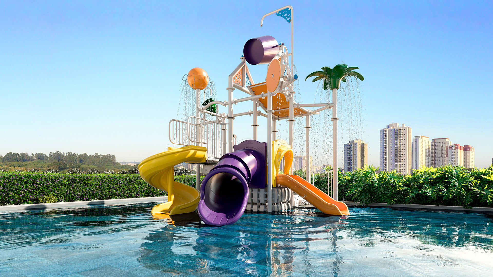 Piscina infantil com brinquedão